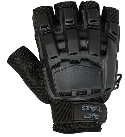 Valken V-Tac Half Finger Plastic Gloves - Black - Valken Paintball
