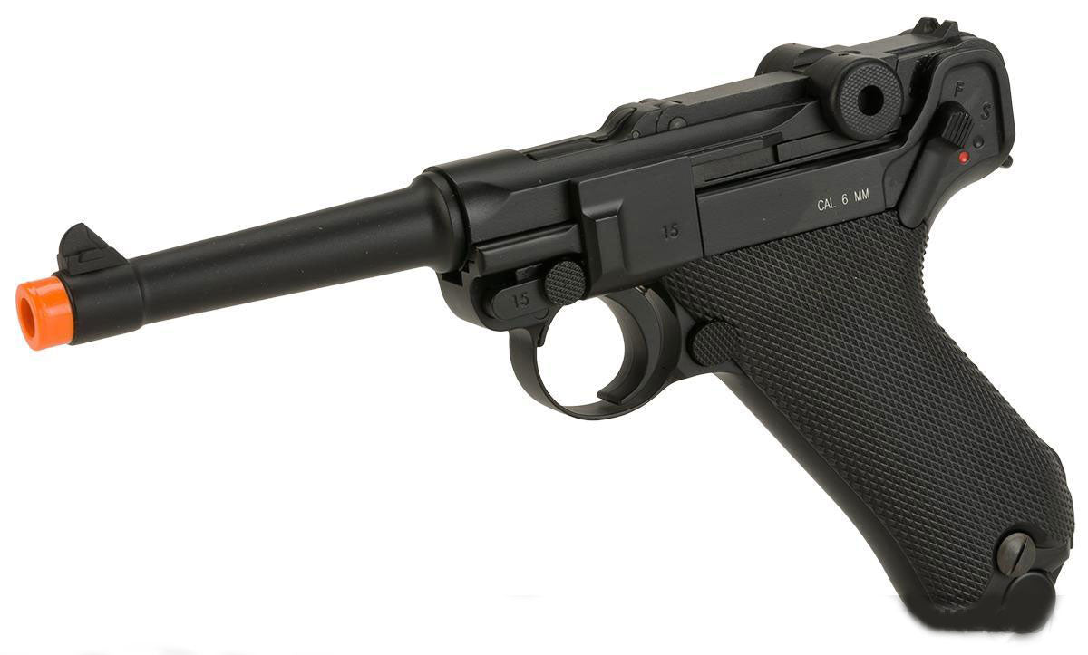 KWC P08 Luger CO2 Powered Airsoft Pistol - Black - Evike