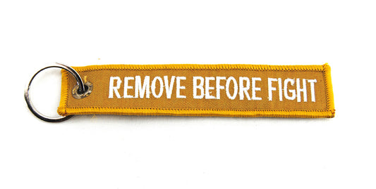 Enola Gaye Keychain "Remove Before Fight" - Yellow