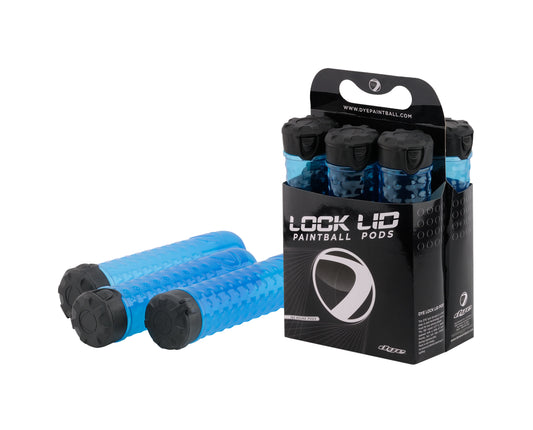 Dye Locklid Paintball Pods - 6 Pack - Cyan Blue - DYE