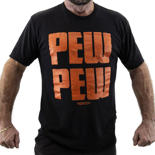 Social Paintball Crew PEW PEW T-Shirt Orange/Black - 3XL - Social Paintball