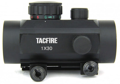 TACFIRE 1x30 Dual Illuminated Red Green Tri-Dot Reticle Weaver Base - TACFIRE