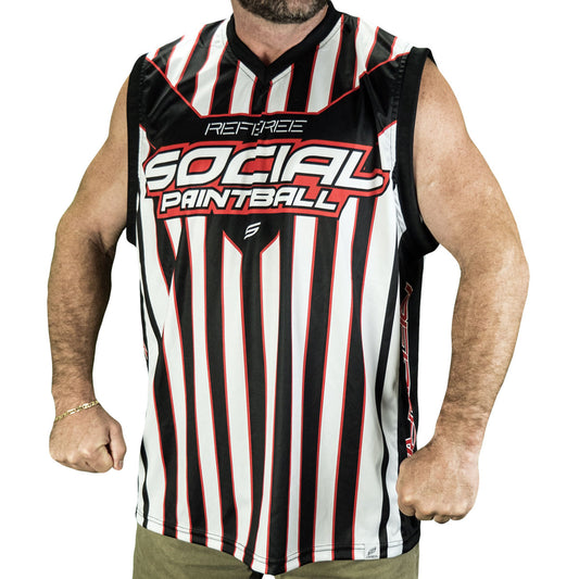 Social Paintball Grit Sleeveless Jersey - Referee - Large - Social Paintball