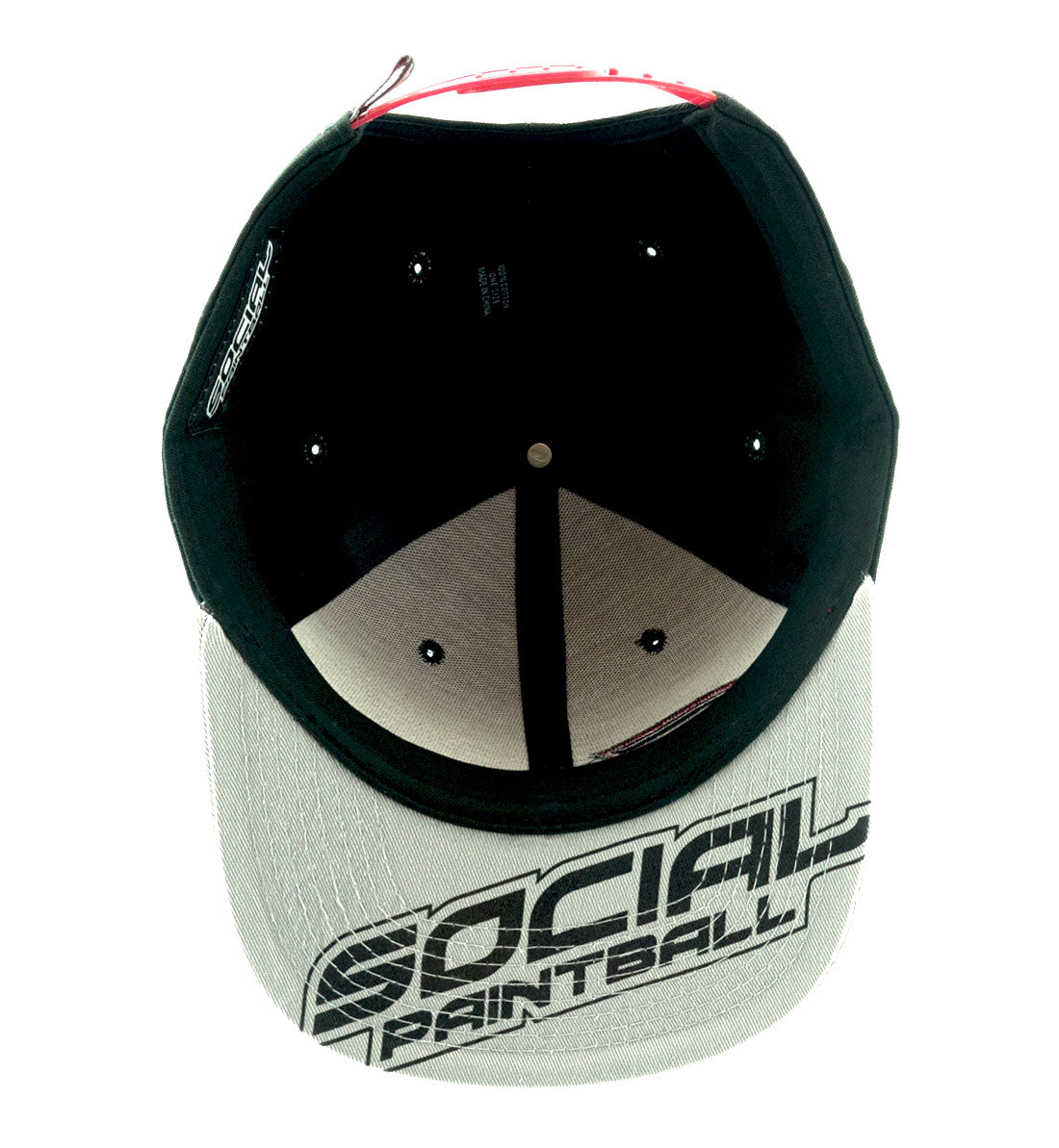 Social Paintball Snapback Hat Scarlet Red Black, Grey Bill - Social Paintball