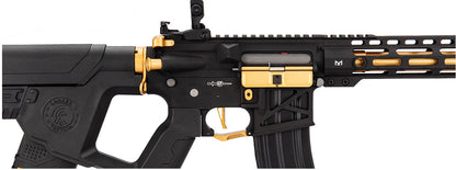 Lancer Tactical Enforcer BLACKBIRD Skeleton AEG Airsoft Rifle w/ Alpha Stock - Black/Gold