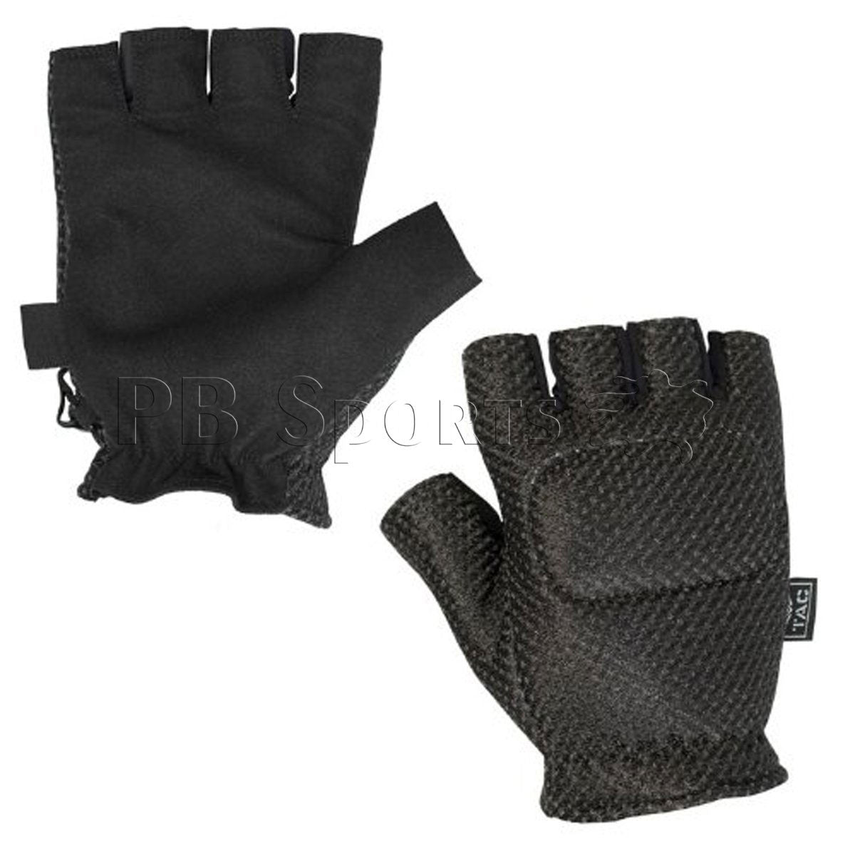 Valken V-Tac Half Finger soft Gloves - Black L - Valken Paintball